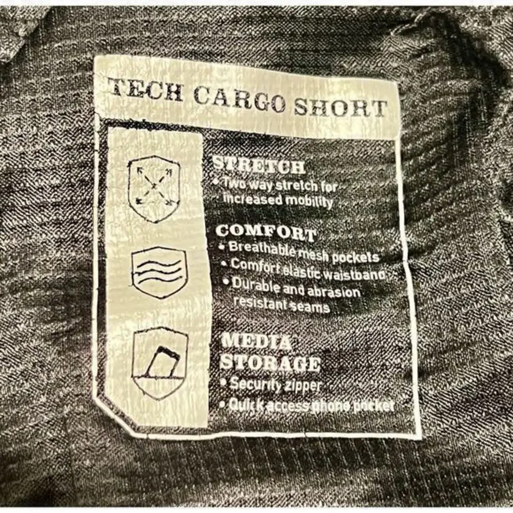 Orvis Mens Tech Cargo Shorts Nylon Spandex Blend Hiking Outdoor Gray Size 32 - Picture 12 of 14